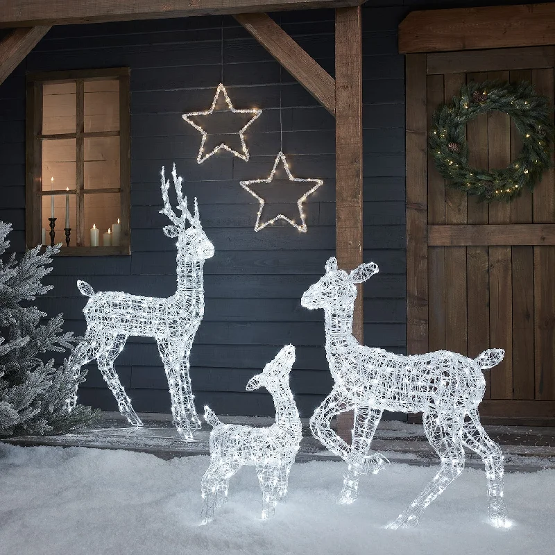 1.2m Swinsty Acrylic Light Up Reindeer Family