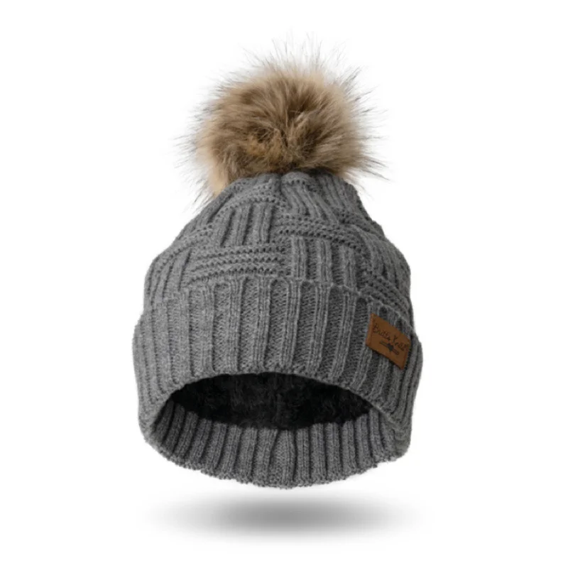 Britt's Knits Heathered Gray Originals Pom Hat