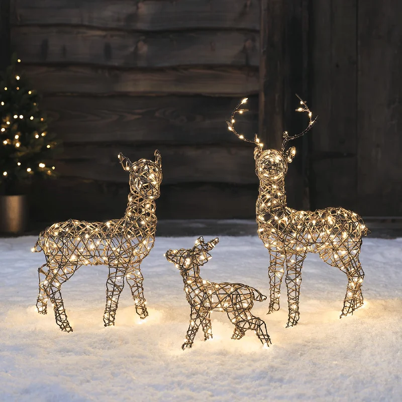 56cm Mini Studley LED Light Up Reindeer Family