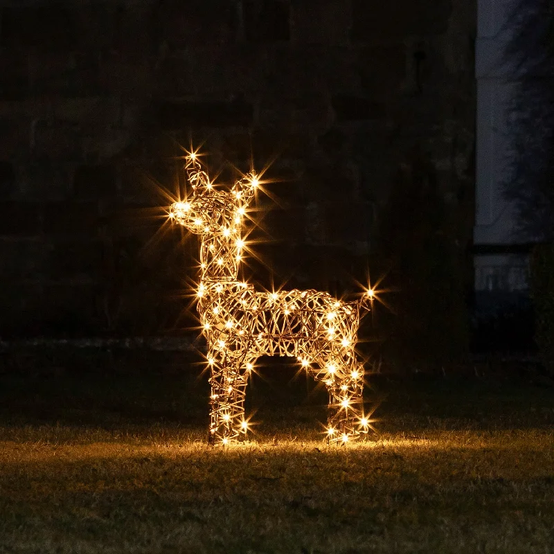 60cm Studley Rattan Fawn Light Up Reindeer