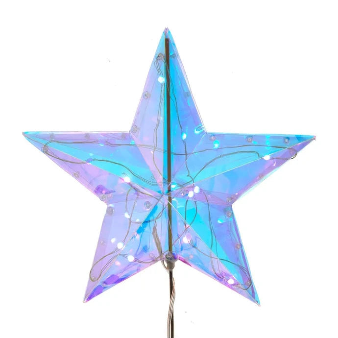 13.25" Pre-Lit Multicolor RGB Holographic Star Treetop