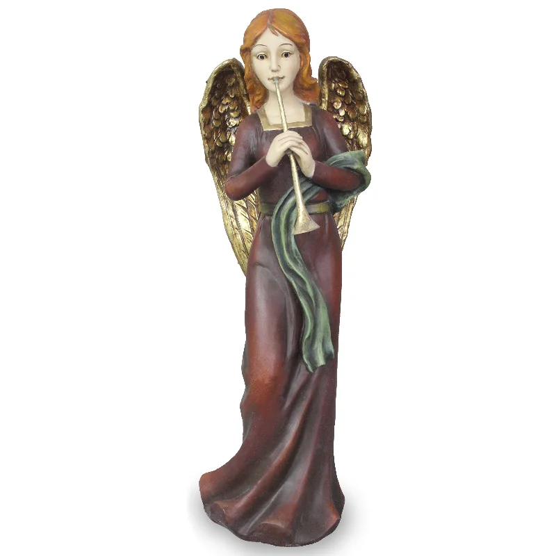 24.5 in. Angel with Horn Figure