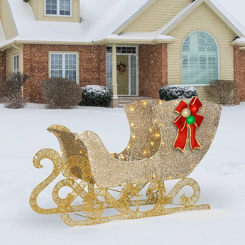 Crystal Splendor LED Sleigh Lawn Sculpture