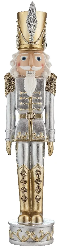 3' Gold and Silver Christmas Nutcracker