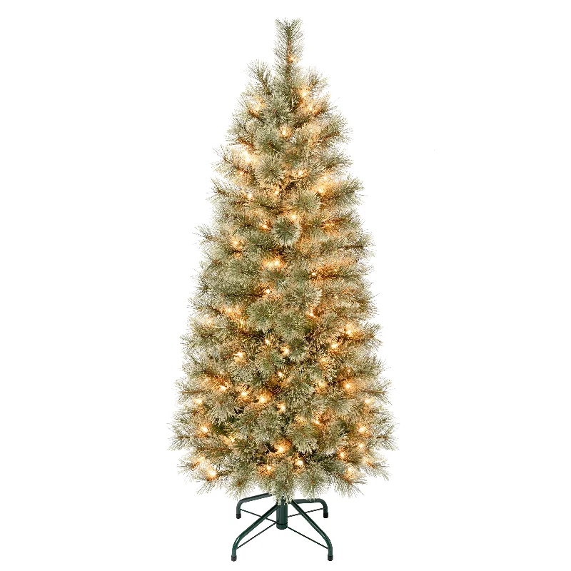 4.5 ft. Pre-Lit Arcadia Pine Cashmere Slim Tree with Clear Lights