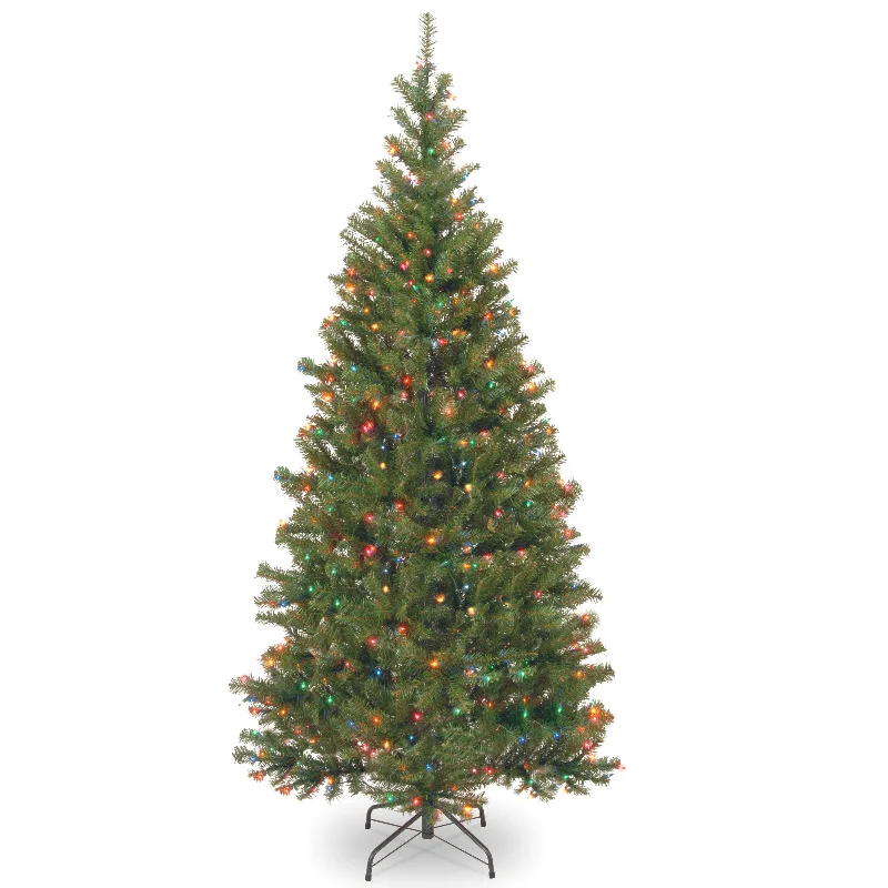 6.5 ft. Pre-Lit Aspen Spruce Slim Tree with Multicolor Lights