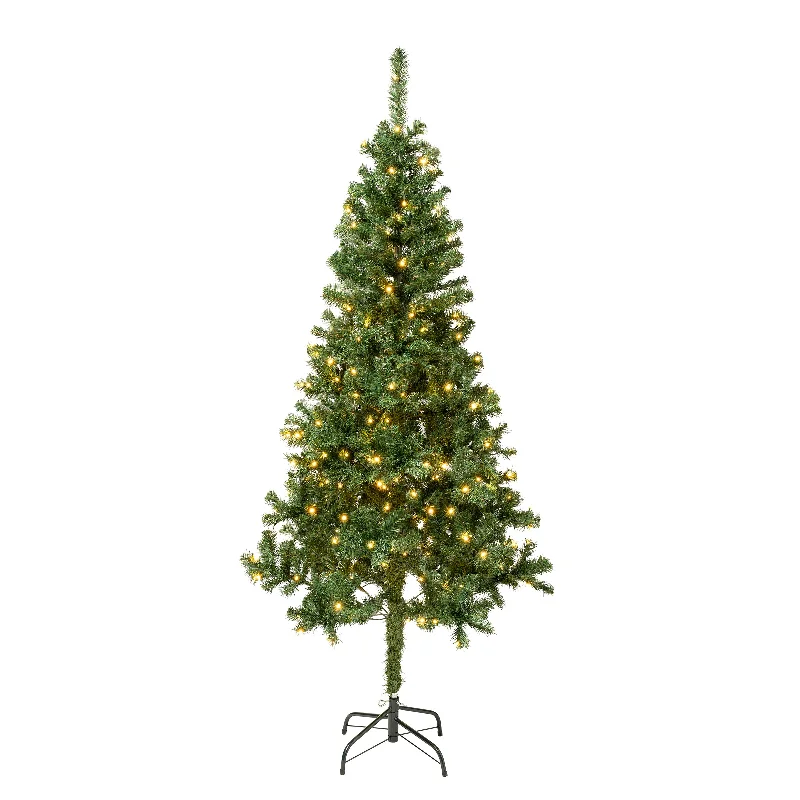 6 ft. Pre-Lit Linden Spruce Tree with Warm White LED Lights