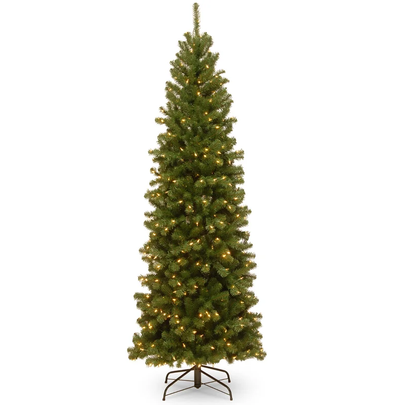 7.5 ft. Pre-Lit North Valley Spruce Pencil Slim Tree with Clear Lights