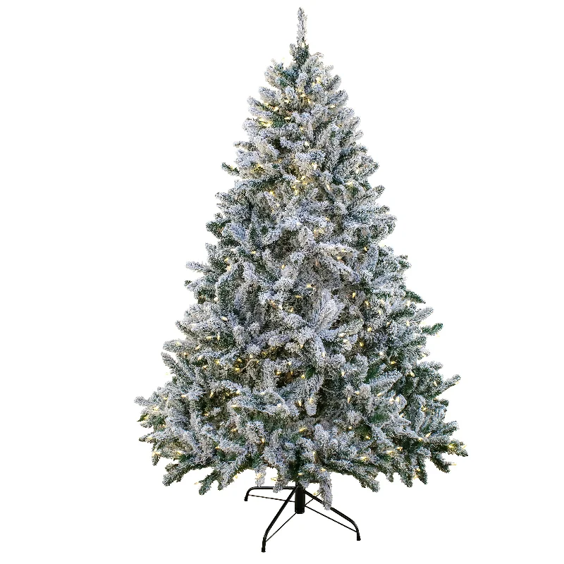 7.5 ft. Pre-Lit Snowy Hudson Tree with PowerConnect Dual Colored Color LED Lights