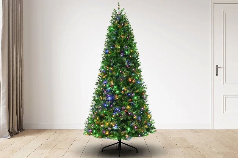 7.5 ft Slim Montauk Fir Christmas Tree with 750 3mm Dual Color, Twinkle lights - 9 Function, 48D