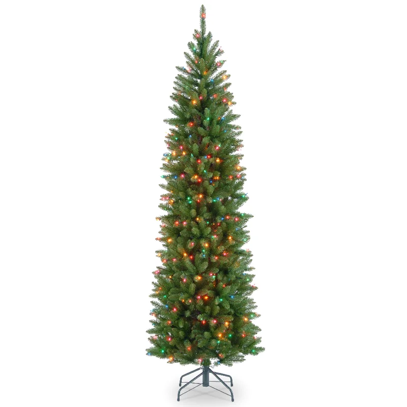 7 ft. Pre-Lit Kingswood Fir Pencil Tree with Multicolor Lights