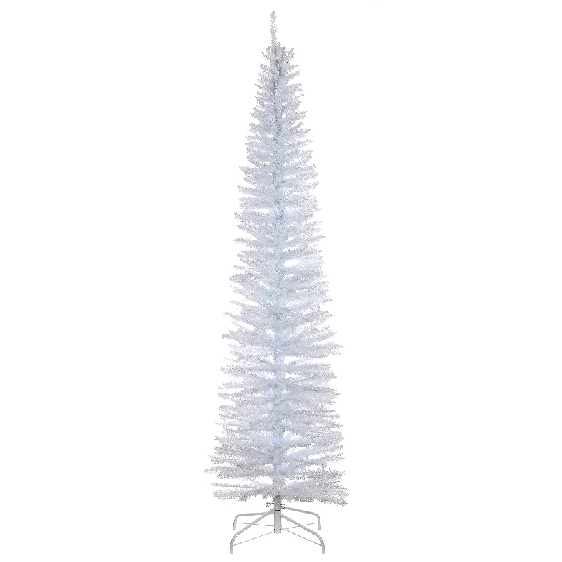 7 ft. Tinsel Collection White Iridescent Tree