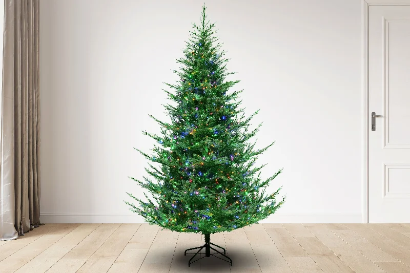 7.5 ft Alaskan Fir Christmas Tree with 1600 3mm Dual Color, Twinkle lights - 9 Function, 65D