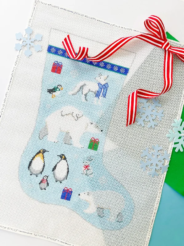 Arctic Christmas Needlepoint Stocking Canvas