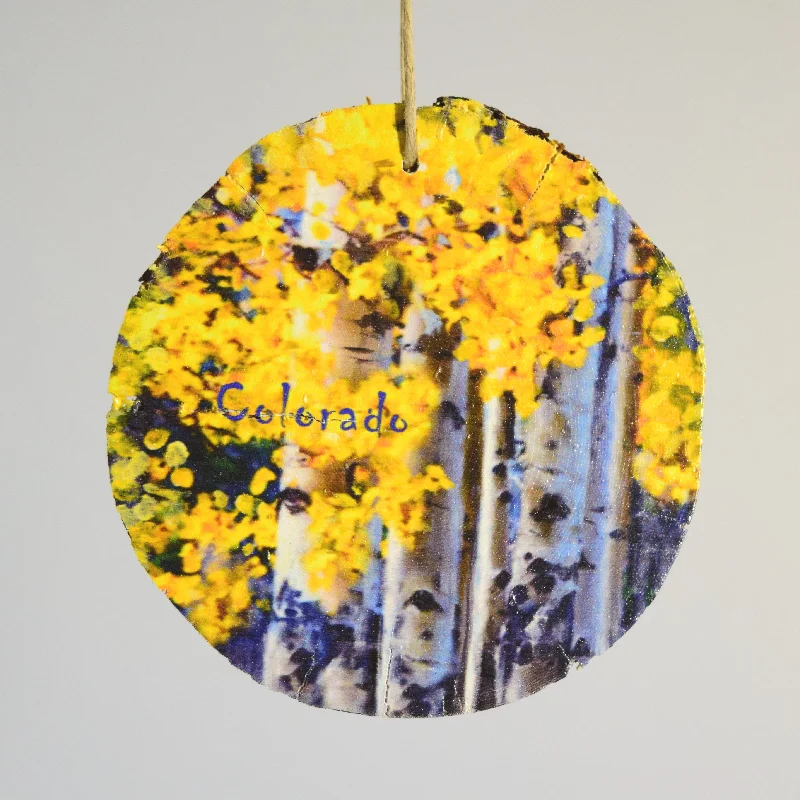 Aspen Trees Wood Ornament