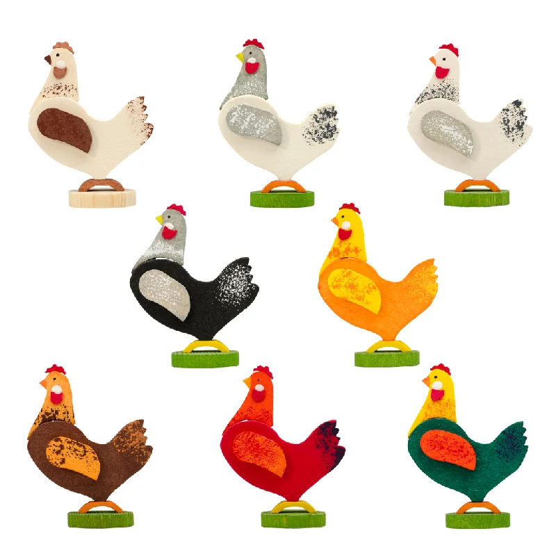 Assorted Hen Ornaments by Graupner Holzminiaturen