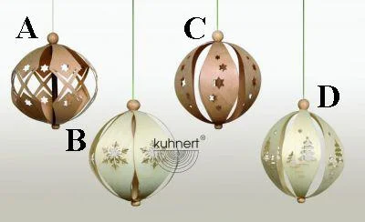 Assorted Wood Ball Ornaments by Kuhnert GmbH