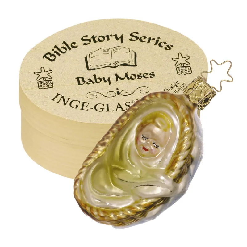 Baby Moses, Boxed Ornament, Bible Story Series by Inge Glas of Germany