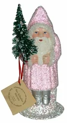 Baby Rose Beaded Santa Paper Mache Candy Container by Ino Schaller