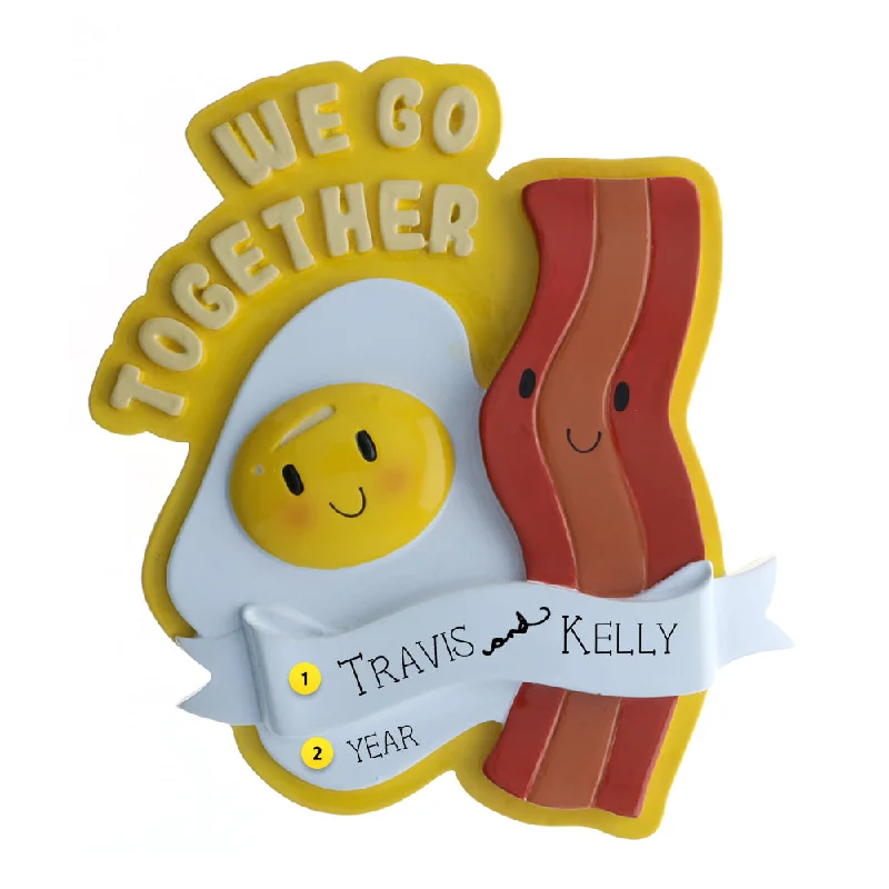 Personalized Bacon and Eggs Couple Ornament