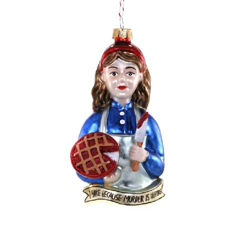 Bake Because Murder Is Wrong Ornament 5.25"