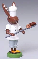 Baker Rabbit Wooden Figurine by Thomas Preissler