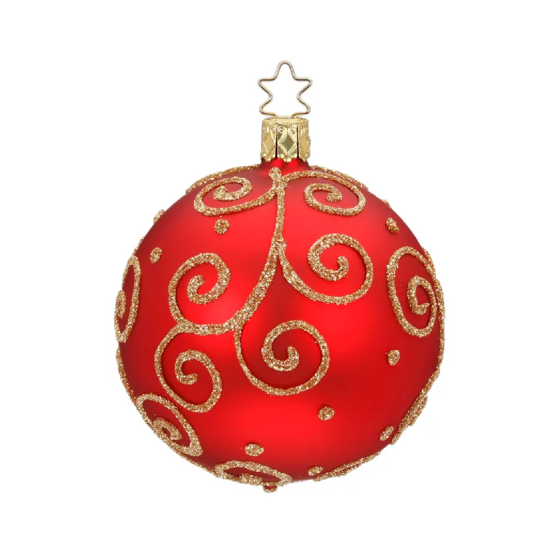 Barocco Ball, red/gold by Inge Glas of Germany