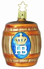 Bavarian Brew Beer Barrel Ornament by Inge Glas of Germany