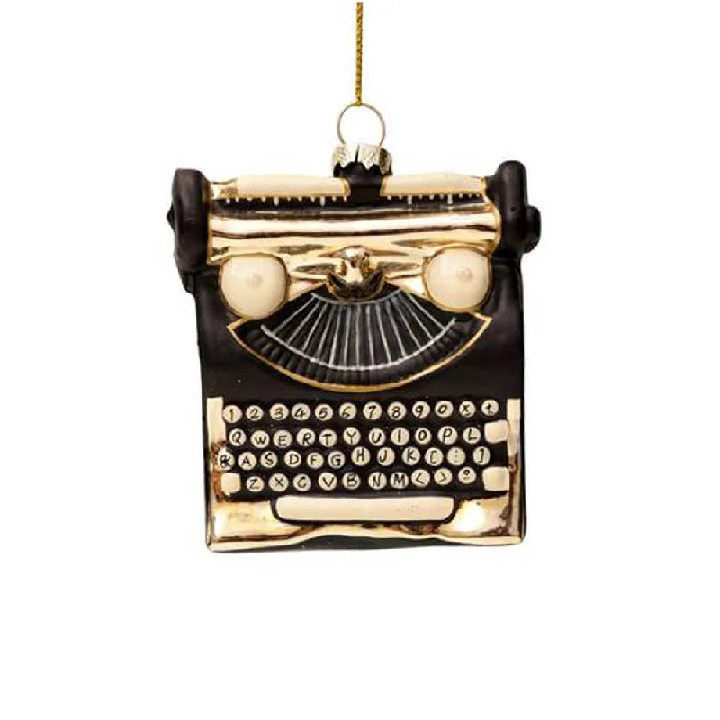 Black & Gold Typewriter Ornament