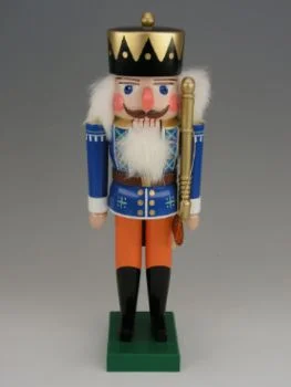 Blue King/Staff, wood crate Nutcracker by Werkstatte Volker Fuchtner