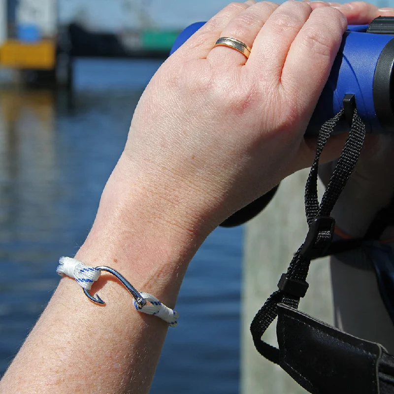 Blue Stripe Nautical Fish Hook Bracelet 165