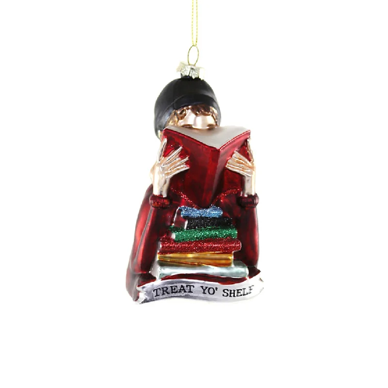 Book Lover "Treat Yo Shelf" Ornament 4.75"