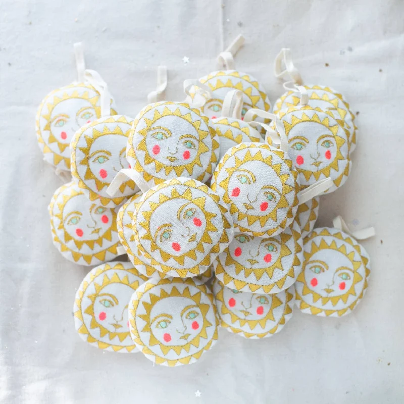 Bright Neon Sun Cotton & Lavender-Filled Ornament