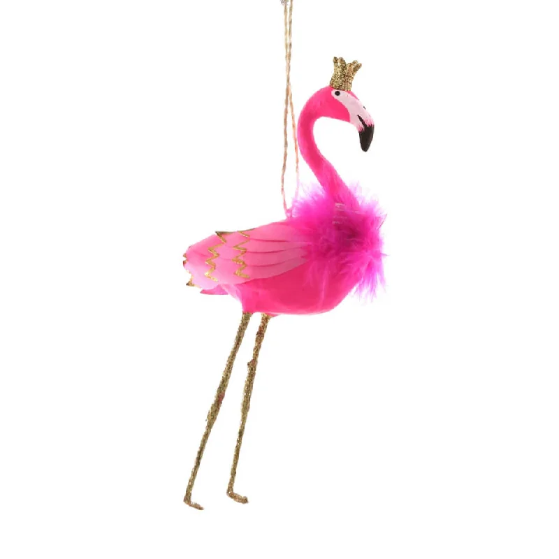 Bright Pink Heraldly Flamingo Ornament 8.75"