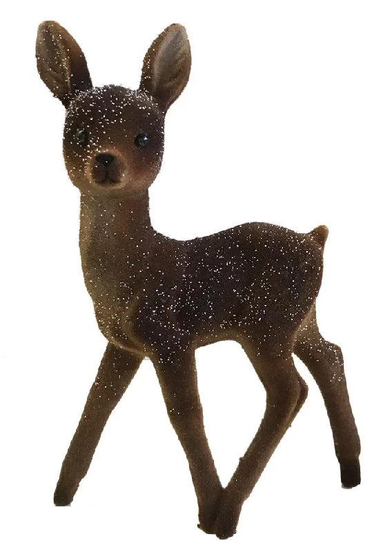 Deer, brown flocked with snow, Plastic Figure by Ino Schaller