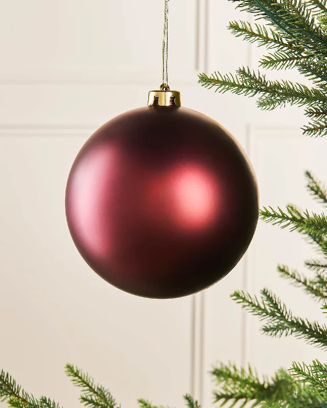 Burgundy Large Matt Shatterproof Bauble, 15 cm