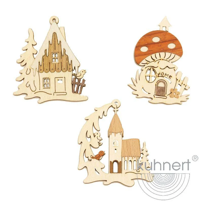 Winter Houses Ornaments by Kuhnert GmbH