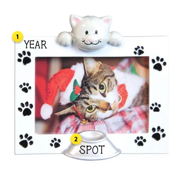 Personalized Cat Picture Frame Ornament