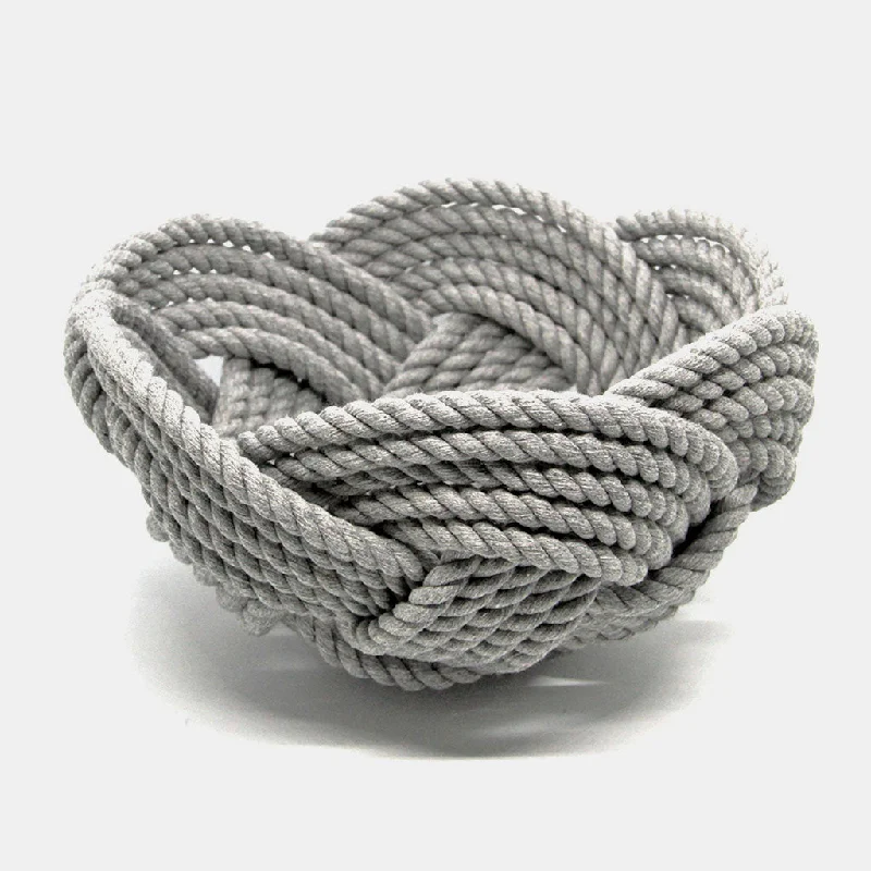 Celtic Knot Gray Woven Cotton Bowl