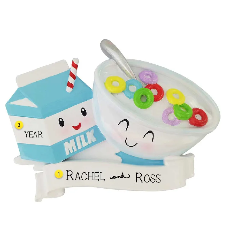 Personalized Cereal and Milk Couple Ornament