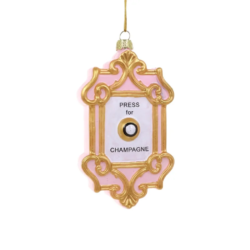 Champagne Button Ornament 5"