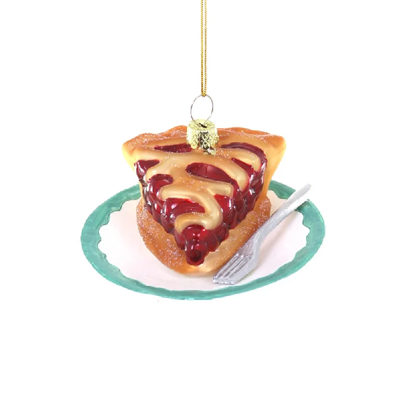 Cherry Pie Slice Ornament 3.75"