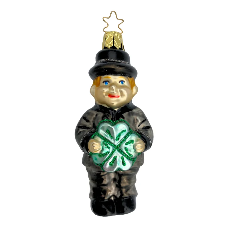 Chimney Sweep with Shamrock Ornament by Inge Glas of Germany