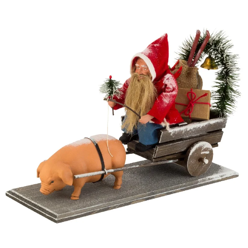 Christmas Cart with Lucky Pig by Marolin Manufaktur