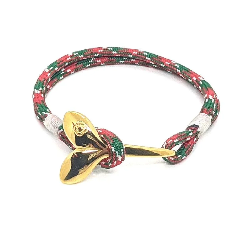 Christmas Nautical Whale Tail Bracelet Brass 069