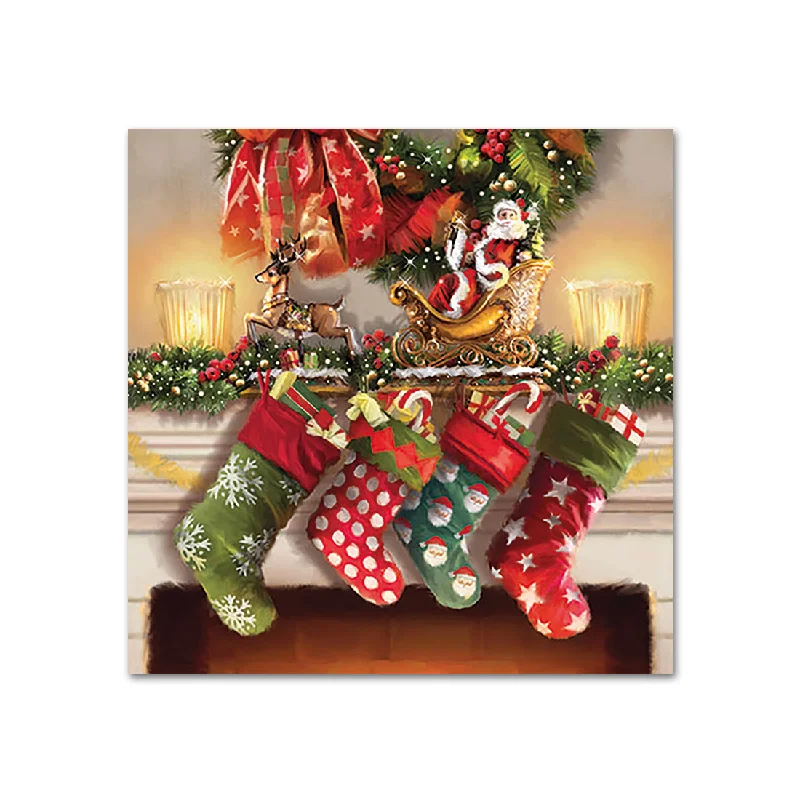 Christmas Stockings Paper Beverage Napkins