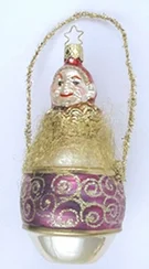 Clown in Barrel Ornament by Inge Glas of Germany