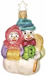 Cool Couple Snowmen Ornament by Inge Glas of Germany