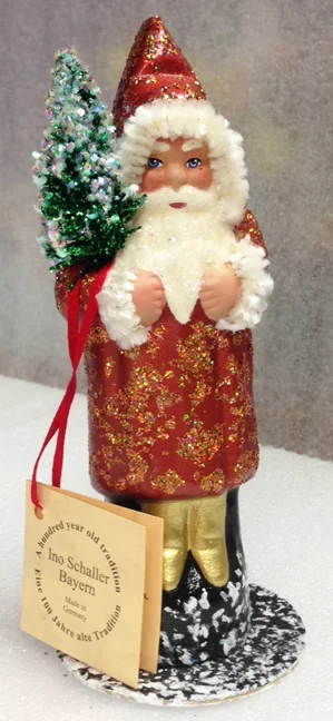 Copper Sponged Santa Paper Mache Candy Container by Ino Schaller