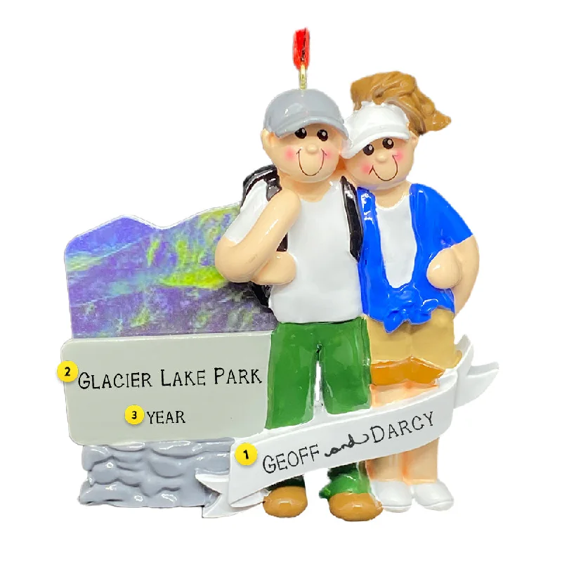 Personalized Couple in the Mountains Ornament